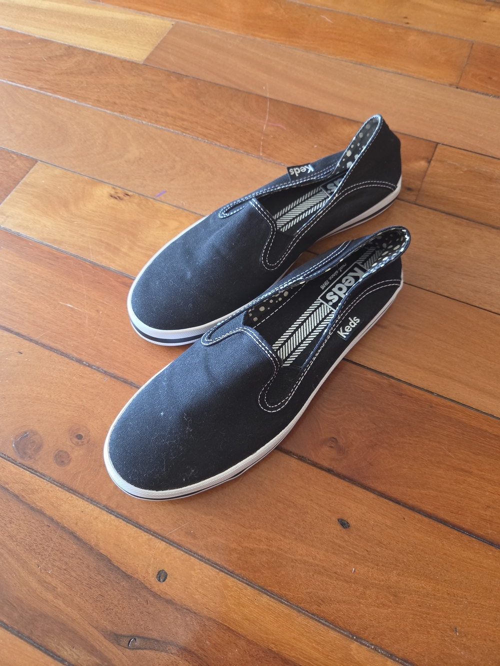 Keds Slip-On Canvas Sneakers - Black Size 6